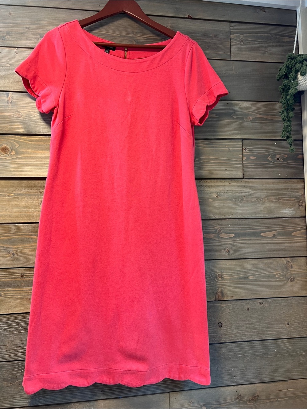Talbots Bright Coral Short-Sleeve Shift Dress